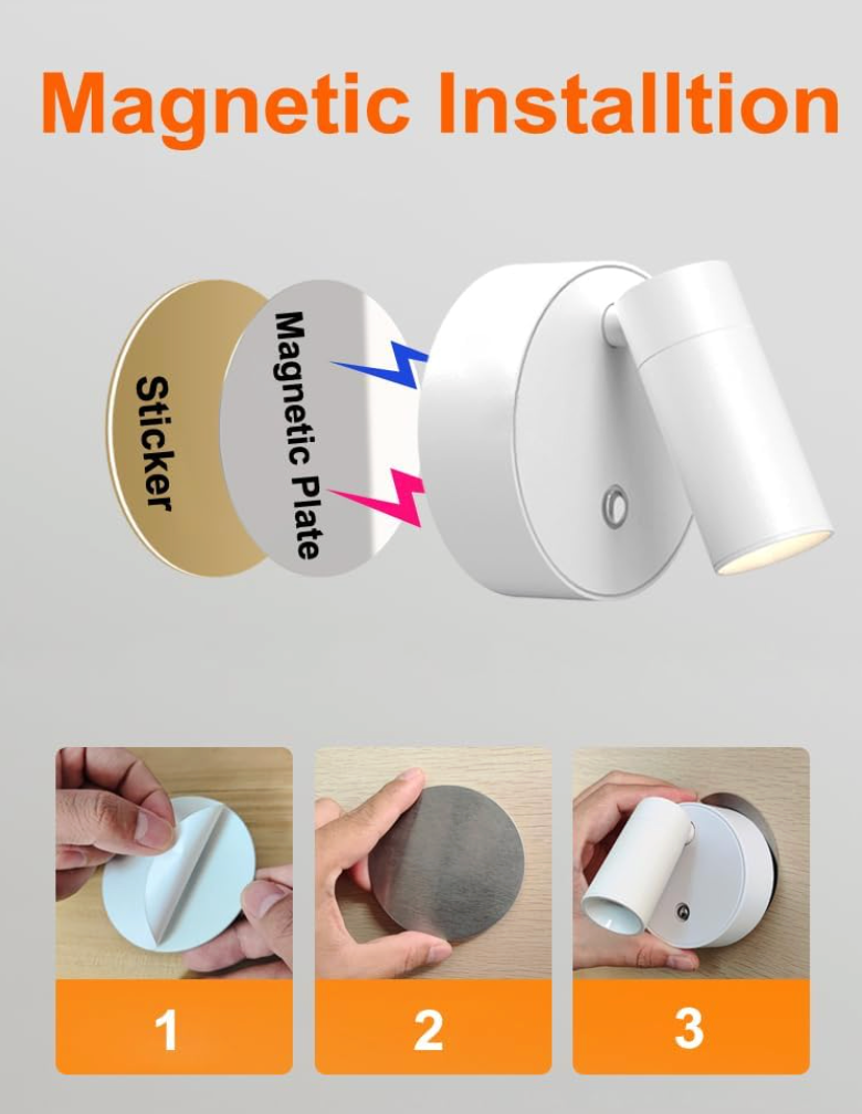 ''Reachargeable Magnetic LED Wall Light For Home