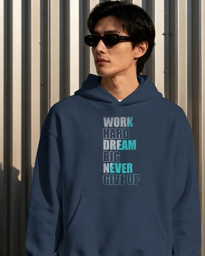 [50%OFF] WORK HARD DREAM BIG Printed Pullover Hoodie
